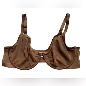 Auden Unlined Demi Coverage Underwire Bra Sheer Mesh Womens 38D Tan
